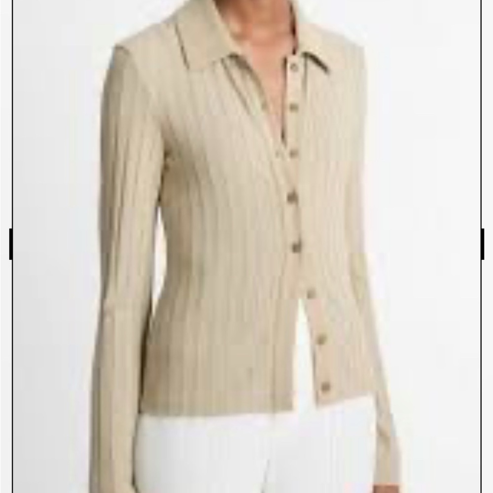 H&M Beige Ribbed Cardigan